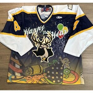 2009 Team Issued #4 Laredo Bucks CHL Hockey Jersey 58 New Year‎ Christmas RARE